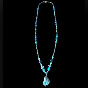 Vintage Turquoise Hematite Beaded Necklace